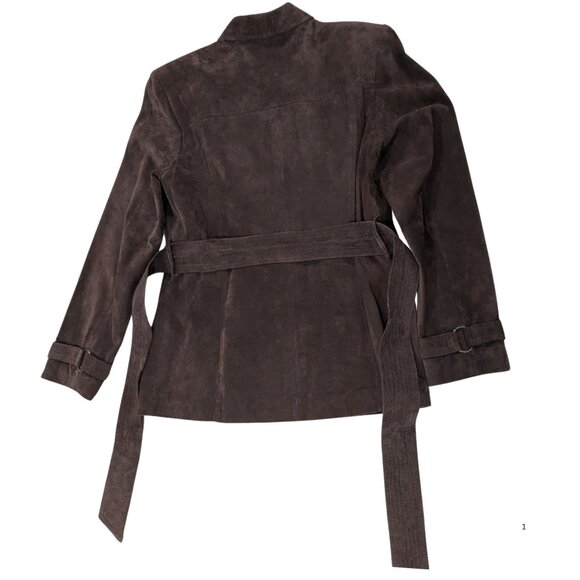 🤎 Alfani 100% Leather Belted Blazer Jacket – Size M – EUC - Picture 5 of 5